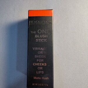 Revolution Matte Rush Blush Stick - Black & Coral-Orange Accents